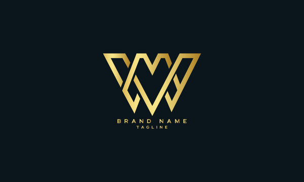 MVW, WVM, MW, WM, Abstract initial monogram letter alphabet logo design
