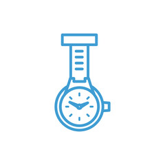 Digital png illustration of blue watch design on transparent background