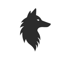 Wolf head logo abstract cartoon design