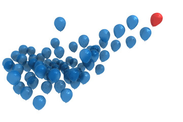 Digital png illustration of blue and red balloons on transparent background