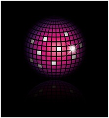 Purple disco gloge in editable vector format