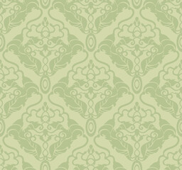 Decorative vector green seamless floral ornament