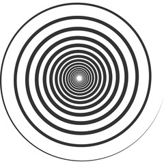 Digital png illustration of black concentric circles pattern on transparent background