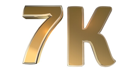 3d gold number 7k