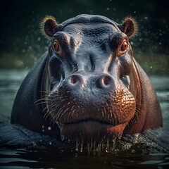 hippopotamus in water