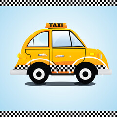illustration of taxi on the way
