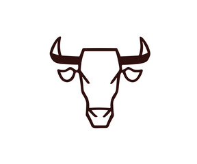 Bull head logo angry animal creative design