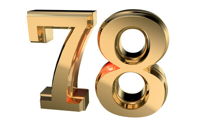 Elegant gold number 78