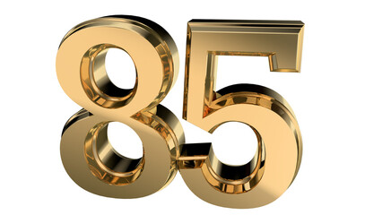 Elegant gold number 85