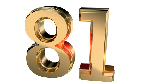 Elegant gold number 81