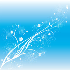 Fototapeta na wymiar White flower pattern on dark blue background