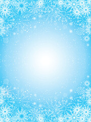 Decorative Christmas background of a snowflake border