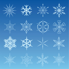 vector illustration of snowflake icon set for your design