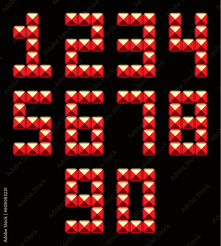Poster tiled vector numbers set. editable.