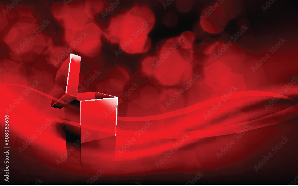 Poster deep red christmas greeting with open box | vector lens flare | eps10 background | separated on laye