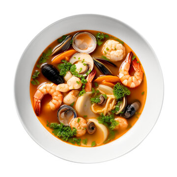 Soup with shrimps created with Generative AI