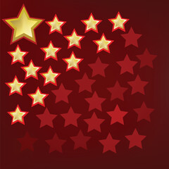 abstract background with gold and red stars