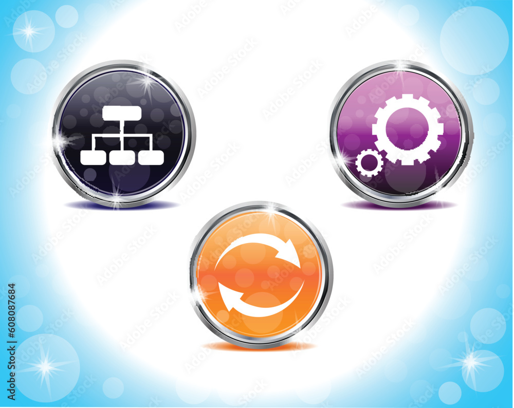 Aufkleber abstract shiny web buttons vector illustration