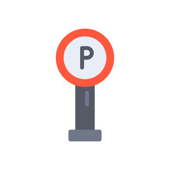 parking sign icon flat style vector