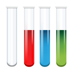 illustration of test tubes on white background