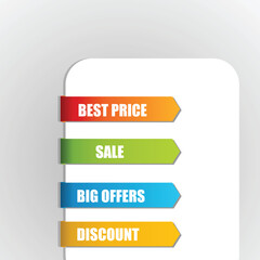 illustration of sale tags on white background