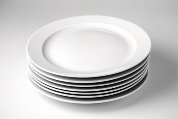 Portrait ceramic plates on the table AI Generative