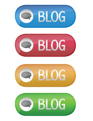 Blog buttons isolated over a white background