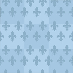 Fototapeta premium Blue cover for brochure with seamless background and royal lily. vector illustration
