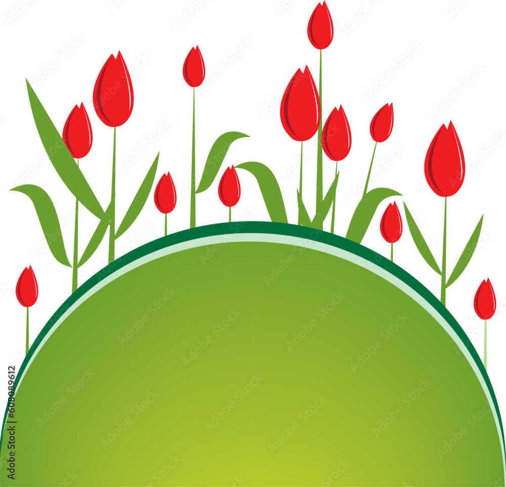 Wall mural Background with flowers. Vector Illustration