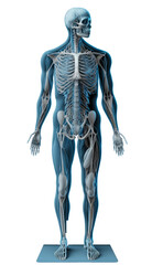 full Human body anatomy.  3d rendering, anatomical drawing, body muscular system sketch drawing, Generate Ai - obrazy, fototapety, plakaty