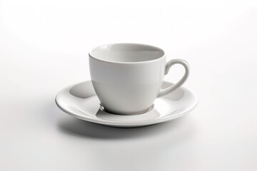 white cup ceramic isolated on white AI Generative
