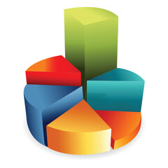 Obraz premium illustration of business pie chart on white background