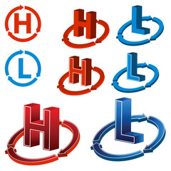 An image of high low weather pressure icons.