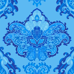 Flowers in blossom, leaves and floral wallpaper