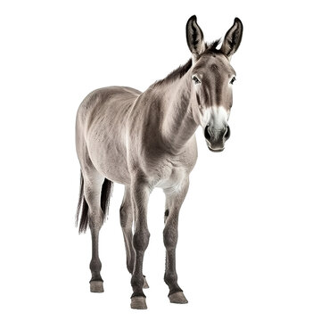 Donkey isolated on Transparent background, Digital Art, PNG Images, generate ai