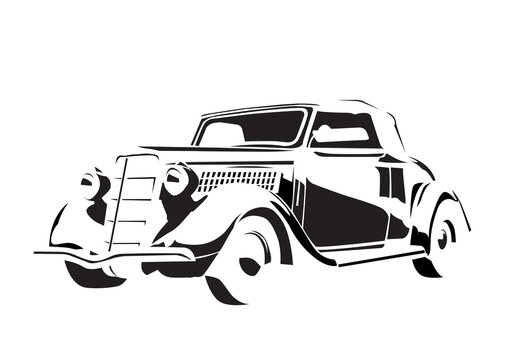 black and white vintage car clip art preview