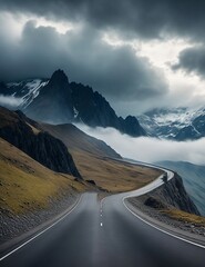 road in mountains landscape highway sky image design ai generated 