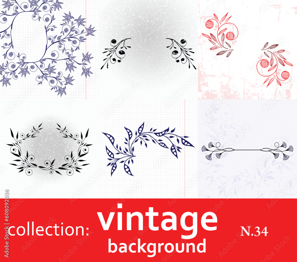 Wall mural collection vintage background