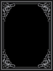 Vintage frame with a floral elements. Vector illustration.