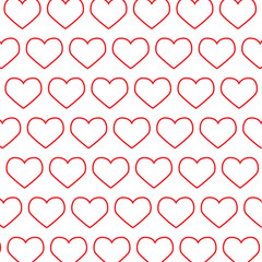 Abstraction from red hearts on a white background.Vector illustration