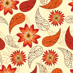 vector seamless background with red poppies. clipping mask