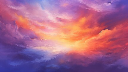 Fototapeta na wymiar momentous watercolor establishment sunset sky orange purple. Illustration, AI Generated