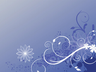 vector eps10 illustration of floral elements on a blue background