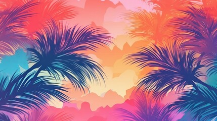 Fototapeta na wymiar Summer tropical pastel foundation with palm. Illustration, AI Generated