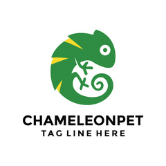 logo vector chameleon green pet 