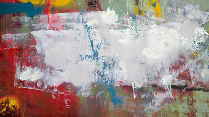 colorful vivid expressive bold and loose brushstrokes painting of abstract colors and shapes