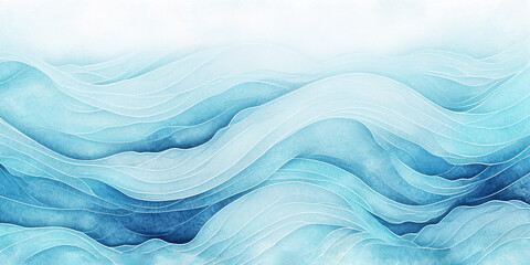 Abstract water ocean wave, blue, aqua, teal texture. Blue and white water wave web banner Graphic Resource as background for ocean wave abstract. Backdrop for copy space text. Generative AI - obrazy, fototapety, plakaty