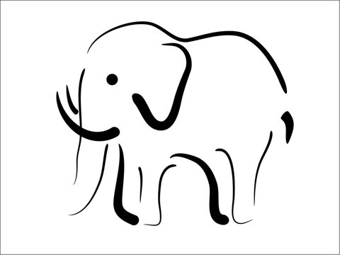 Abstact vector picture of black elephant