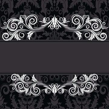 Vintage frame with swirl  on a black background