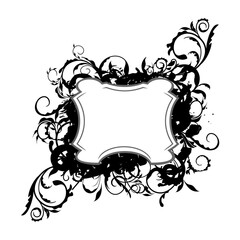 Illustration the floral black decor element for design and border - vector